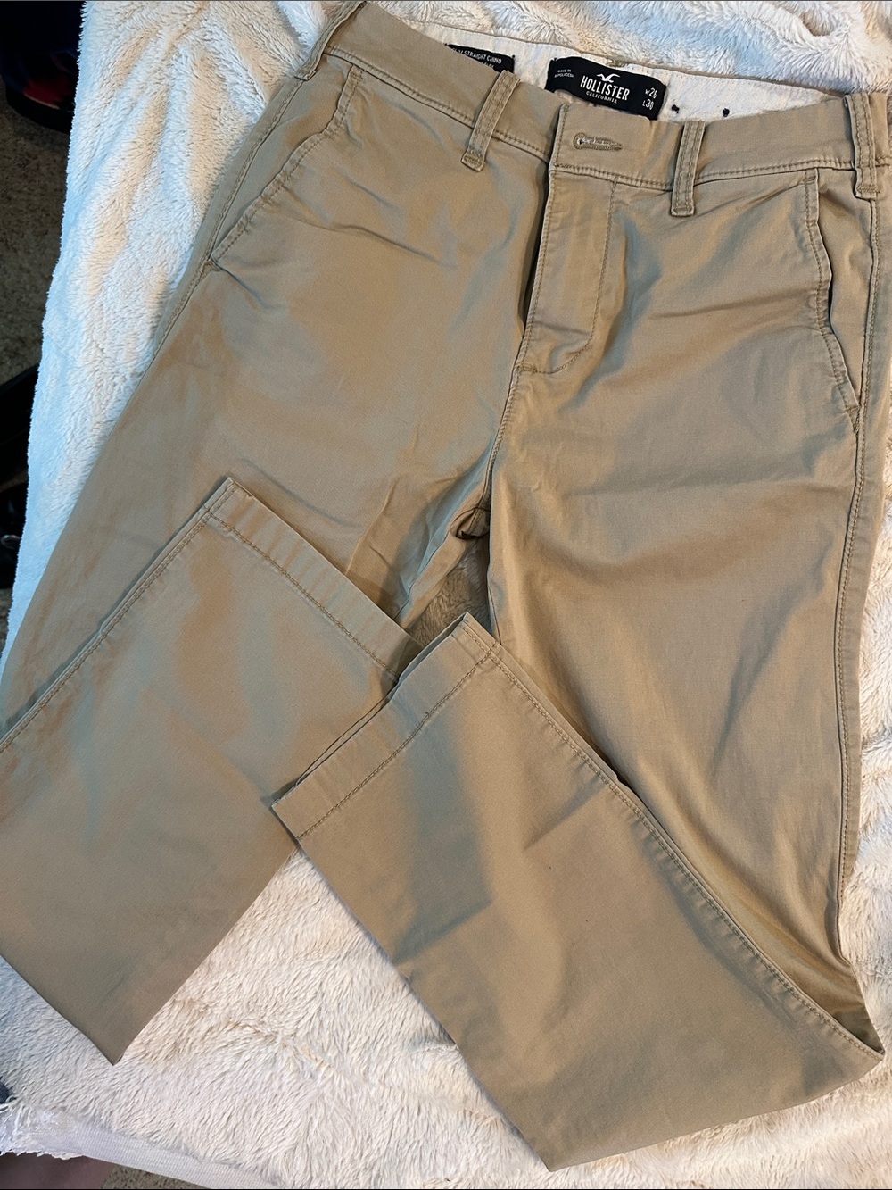 Hollister Men’s Slim Fit Khaki Chinos - Beige/Tan